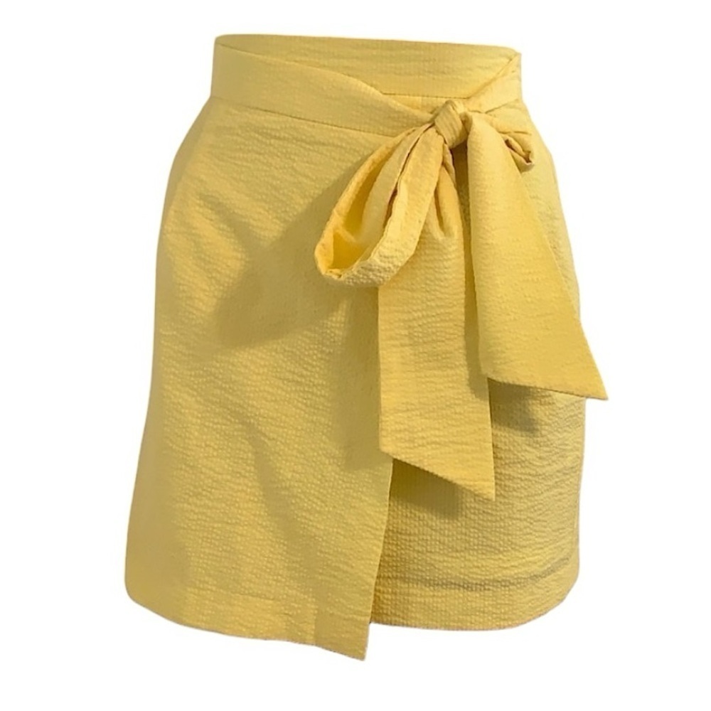 Lauren James seersucker wrap mini skirt